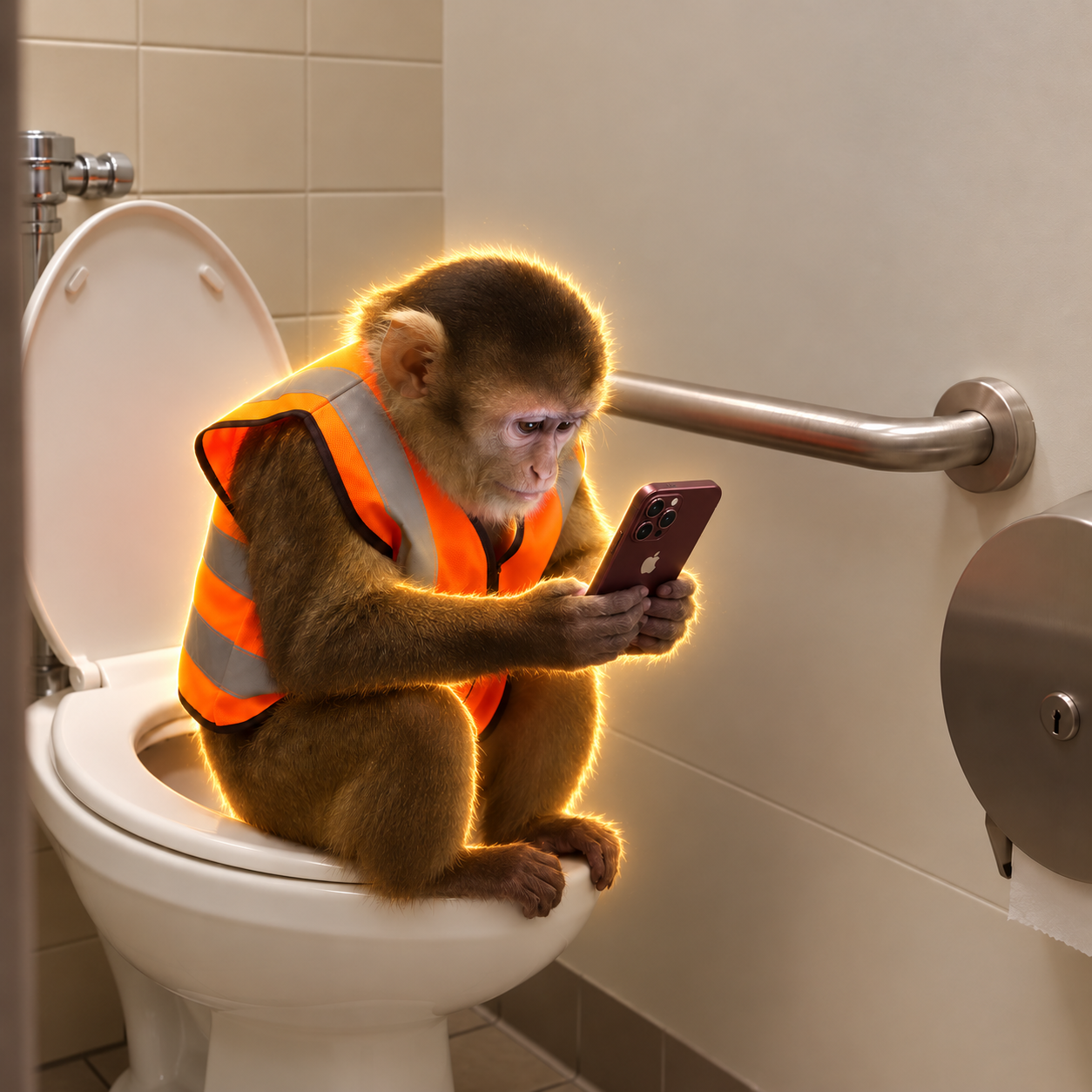 The original Poop Worker in his orange reflective vest